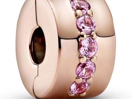 Woman s charm link Pandora PINK SPARKLING ROW Online now