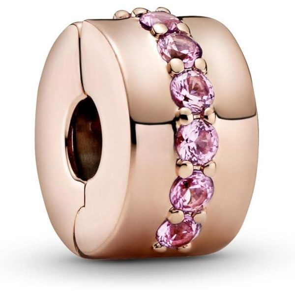 Woman s charm link Pandora PINK SPARKLING ROW Online now