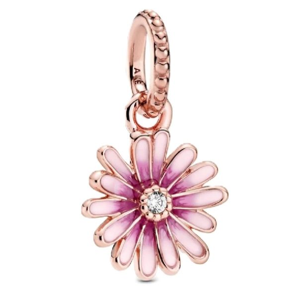 Woman s charm link Pandora PINK DAISY FLOWER Online Sale