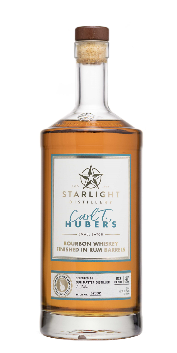 Starlight Distillery Carl T. Huber s Bourbon Whiskey Finished in Rum Barrels #B2302 103 proof Fashion